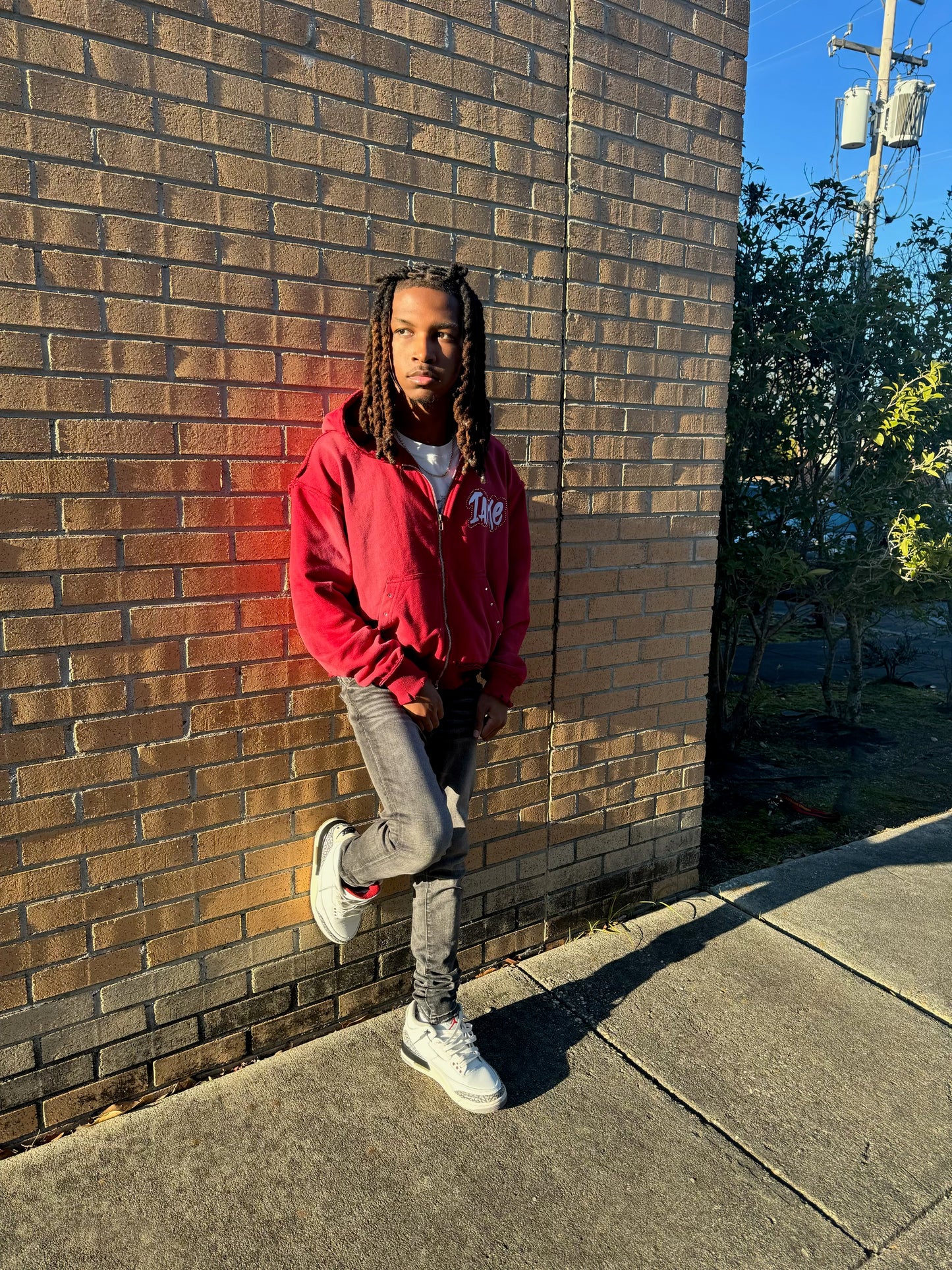 1take Distressed Hoodie (Varsity Red)